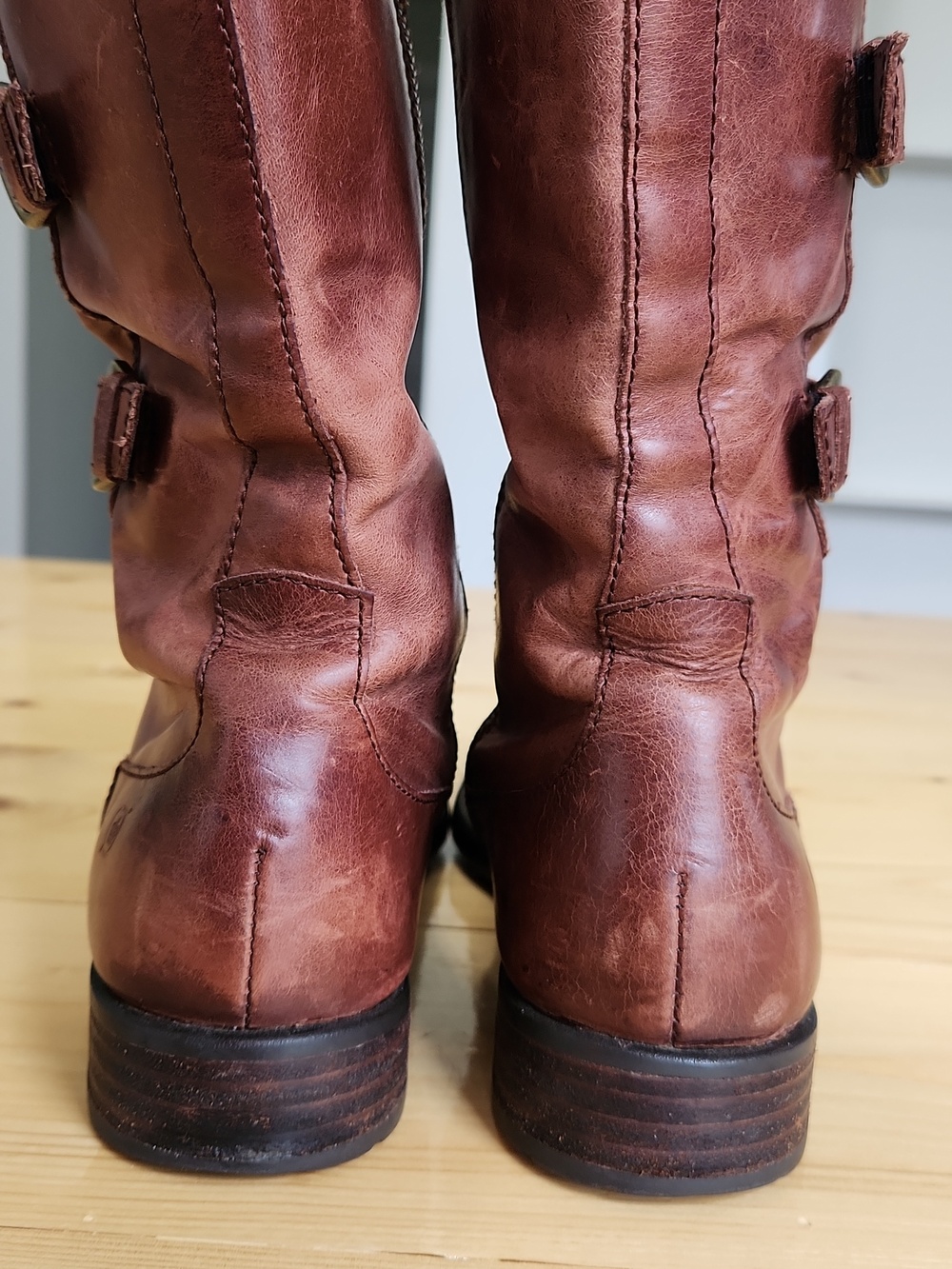 Born Cuatros Buckle Distressed Leather Womens Riding Knee High Boots Size 7.5 - Picture 11 of 17